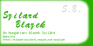 szilard blazek business card